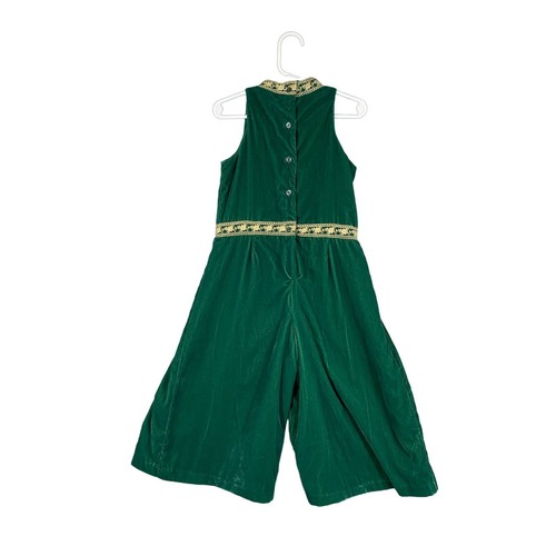 Janie And Jack Girls Enchanted Forest Velvet Jumpsuit Size 4 Christmas Holiday - Picture 2 of 9