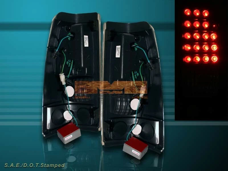 2003-2006 CHEVY SILVERADO 2004-2006 GMC SIERRA 1500 2500 BLACK TAIL LIGHTS LED - Image 2 of 2