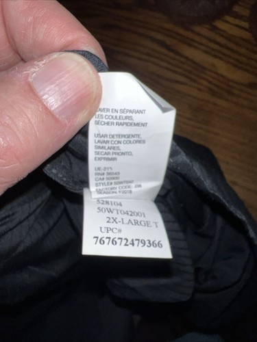 VAN HEUSSEN MENS BUTTON UP BLACK STRIPES DRESS SHIRT SZ 2XLT 19-19 1/2 SLIM $65 - Picture 8 of 9