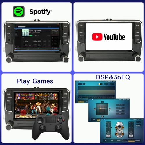 Radio Coche 7" Inalámbrico Carplay Android Coche 8-CORE BT GPS RDS Para VW GOLF PASSAT - Imagen 2 de 17
