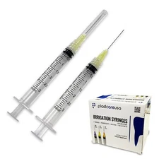 Dental Irrigation Syringes & Tips, 3 cc 27 Gauge - 27G, (Box of 100)