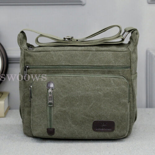Retro Men's Canvas Shoulder Messenger Bag Crossbody Satchel Travel Man's Bags AU - Picture 11 of 16