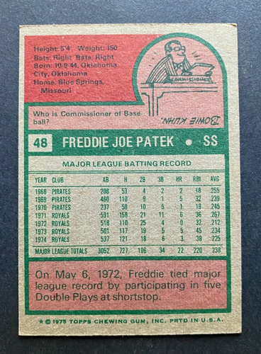 1975 TOPPS BASEBALL Cards Singles U-PICK #1-250 Range from VG-NM - Picture 52 of 336