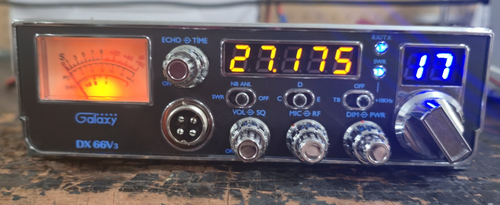 Radio CB Galaxy DX 66V3 10 mètres avec micro, câble d'alimentation et câble antenne - Fonctionne - Photo 2/18
