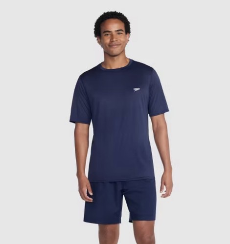 Speedo Men's Short Sleeve Rash Guard Swim Shirt L