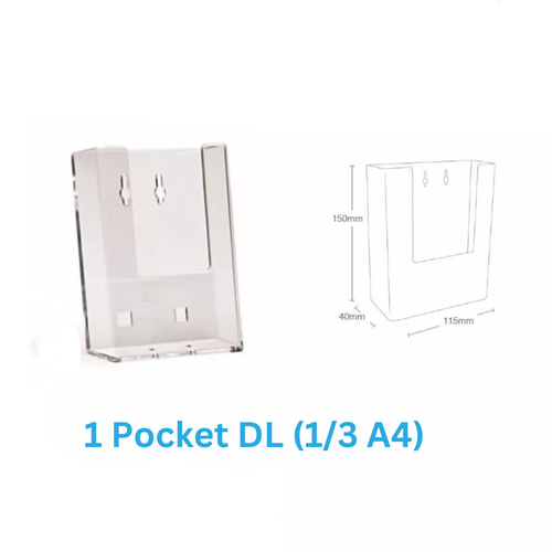 DL A5 A4 Folleto de montaje en pared Portafolletos Folletos Dispensador de menús Pantallas - Imagen 4 de 9