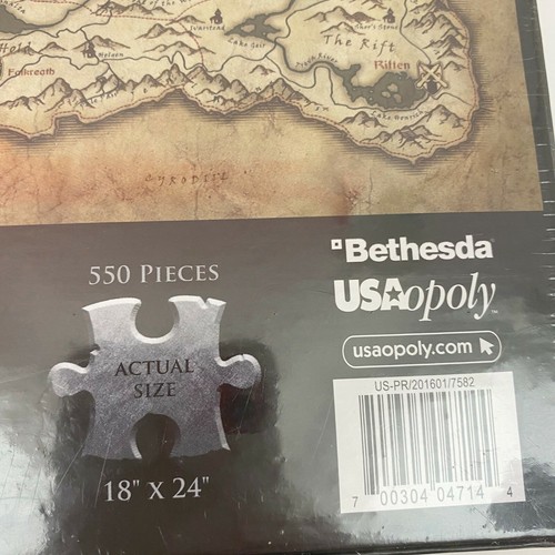 The Elder Scrolls V Skyrim Map 550 Piece Collectors Puzzle 18x24 New Sealed - 第 7/10 張圖片