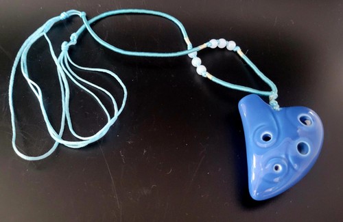 Ocarina Pendant 6 Holes Blue Musical Instrument Key A Necklace - Picture 7 of 12