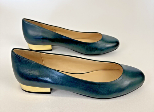 Isaac Mizrahi Live! Janna Dark Emerald Leather Women's Shoes Size 9M New In Box - Picture 4 of 10