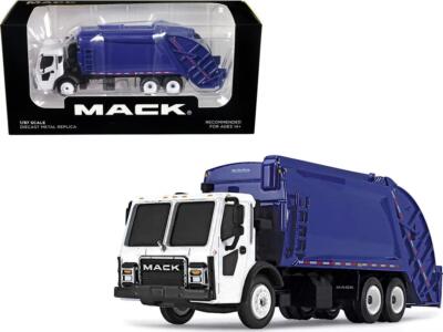 Mack LR with McNeilus Rear Load Refuse Body Blue and White 1/87 (HO) Diecast by