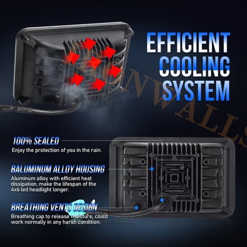 4X6" Hi Lo Headlight&Blue DRL+Amber Turn For Pontiac Firebird Trans Sport 80-02 - Foto 7 di 12