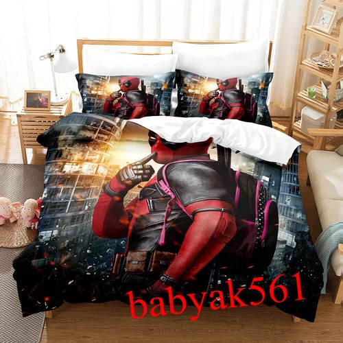 Deadpool Wolverine Duvet Cover Pillowcase Bedding Set Single Double Queen - Picture 25 of 33