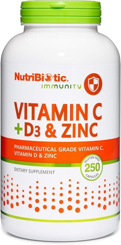 Vitamin C + Vitamin D3 & Zinc, 250 Capsules | Potent, Comprehensive Immune Supp