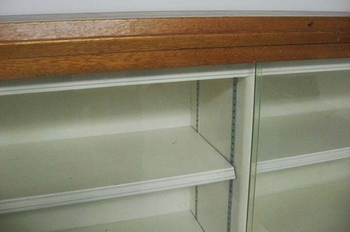 Vintage Wood Display Case with Glass Sliding Doors - Picture 4 of 9