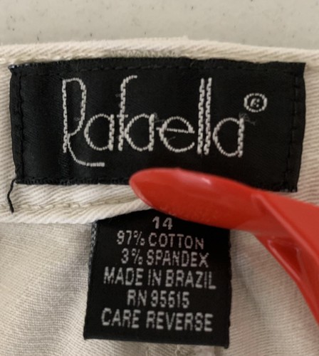 Rafaella Womens Capri Pants Size 14 Cream Color Cotton Spandex Cuffed Pant Leg - Bild 10 von 11