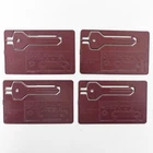 4 qty MOPAR CHRYSLER DODGE EMERGENCY SPARE KEY BLANK CREDIT CARD SIZED OEM Red