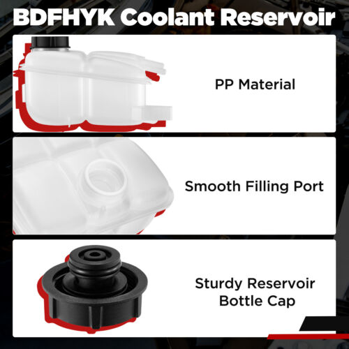 Coolant Reservoir Bottle Tank w/Cap for 2004-2012 Mazda 3 Sedan 4 door 603-043 - Picture 3 of 7