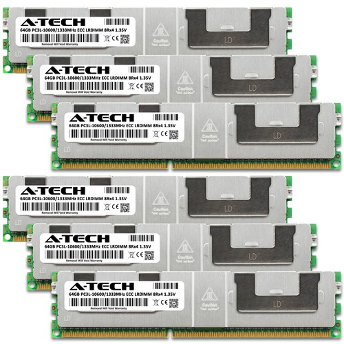 384GB 6x 64GB PC3L-10600L LRDIMM Supermicro X9DBL-i X9DRG-HF X9DRL-7F Memory RAM - Picture 2 of 5