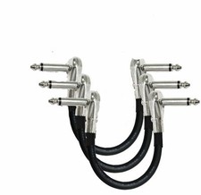 3 X Mogami 2524 7" Guitar Pedalboard Patch Cable With Pancake Connectors