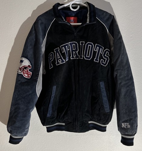 New England Patriots Vintage Suede Leather Jacket Size M-G-III Apparel NFL Lic.