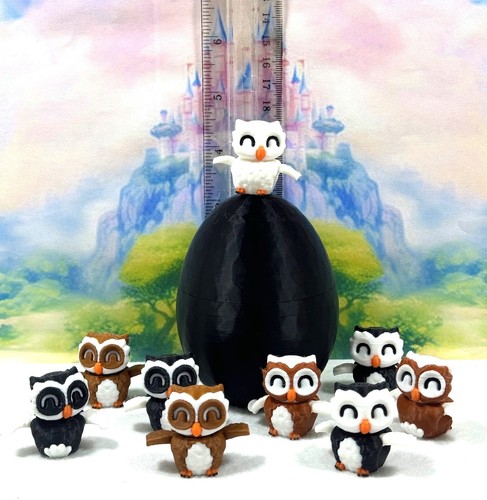 8pcs 3D Printed Mini Owl Fidget Figures, Articulated Mini Animal Owl Fidget Toys - Picture 4 of 9