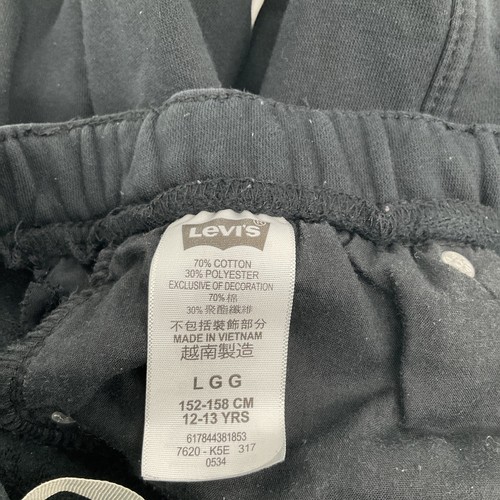 Levis Joggers Boys Sz L 16/18 Black Sweatpants 5 Pocket Elastic Waist Drawstring - Picture 3 of 7
