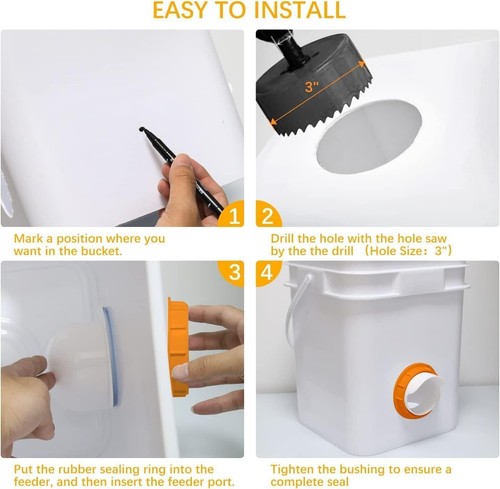 DIY Chicken Feeder No Waste 8 Ports Automatic Poultry Feeder with 8 Pcs Stopper - Picture 7 of 7