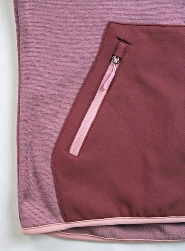Reebok Womens Hooded Jacket Coat L Full Zip Fleece Sweatshirt Hoodie Rose $160 - Picture 9 of 12