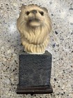 @ 5 “ tall X 2 “ wide resin lion head bust on pedestal