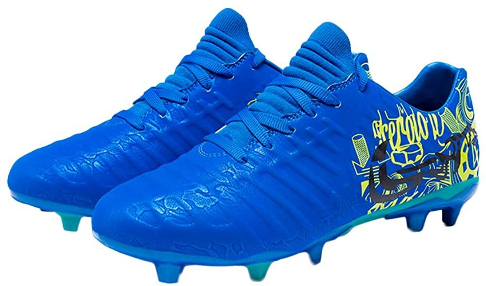 iFANS Men Athletic Outdoor//Indoor Comfortable Soccer Shoes Boys Football Student Cleats Sneaker Shoes