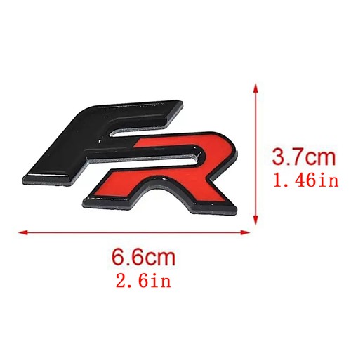 2Pcs Black Red Metal For FR Rear/Steering Wheel Badge for Leon Ibiza Ateca Arona - Picture 2 of 6