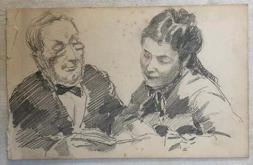 Vintage Original Drawing Couple, Portrait Man, Woman - 第 8/8 張圖片