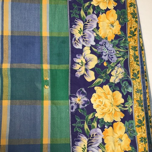 Mantel April Cornell 87 x 48 Azul Verde Amarillo Cuadros Floral Rectangular - Imagen 6 de 10
