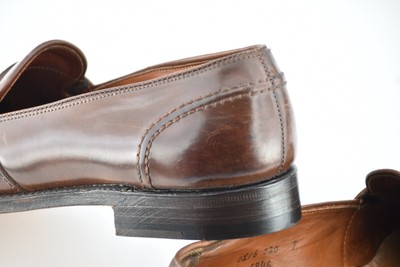 Alden 6846 Full Strap loafer is built on the Aberdeen last. The model has a Horween Ravello Shell Cordovan leather upper with a single leather outsole.