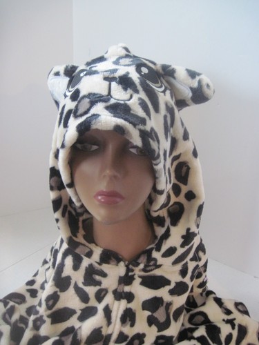 Einteiler Damen Tier Leopardenmuster Pyjama Overall Kostüm Größe L - Bild 2 von 8