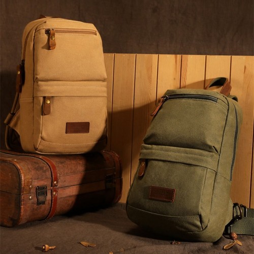 Bolso Bandolera de Lona para Hombres De Colección Informal Bandolera de Hombro Bolsas de Pecho Senderismo Mochila de Día - Imagen 4 de 19