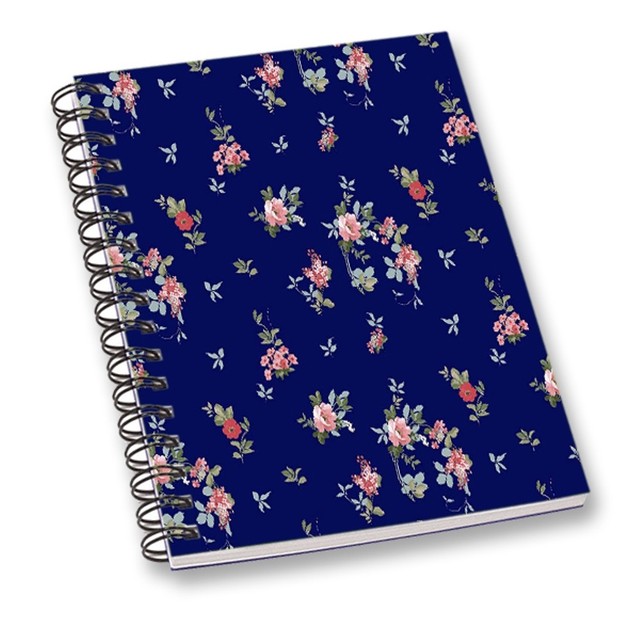 floral print notebook blue journal diary notebook wire bound ruled