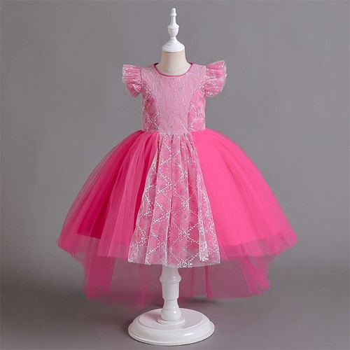 Niños Niñas Princesa Tutú Vestido Boda Dama de honor Vestido Formal Fiesta de Cumpleaños Nuevo - Imagen 43 de 47