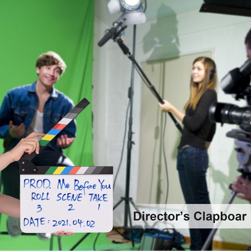 Cartel de película Clapper Clapper Clapper Board cartel de película utilería de director pizarra S5A1 - Imagen 4 de 10