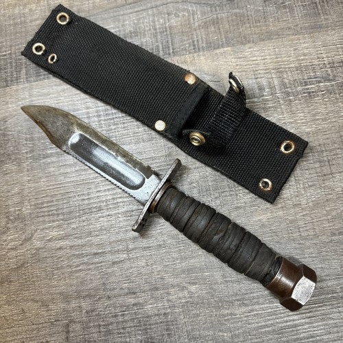 Vtg Camillus NY Vietnam Or WWII Pilot Fighting Survival Knife 5” Sawback Blade - Picture 11 of 14