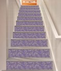 3D Tree Leaf Purple 1 Tile Marble Stair Risers Decoration Vinyl Wallpaper Mural