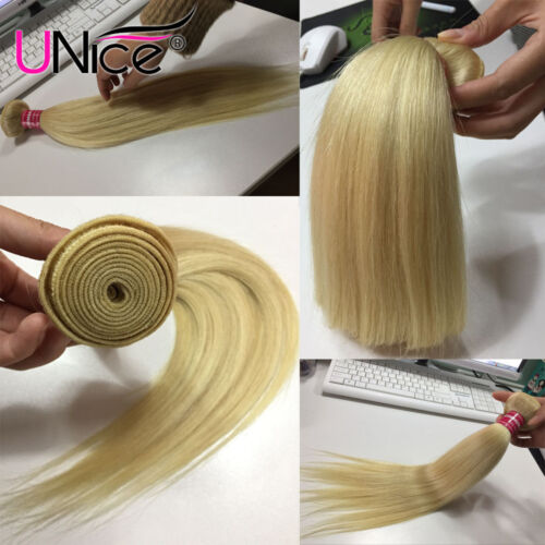 UNice 613 Blonde Peruvian Straight Virgin Hair Bundles 100% Human Hair Extension - Picture 6 of 14