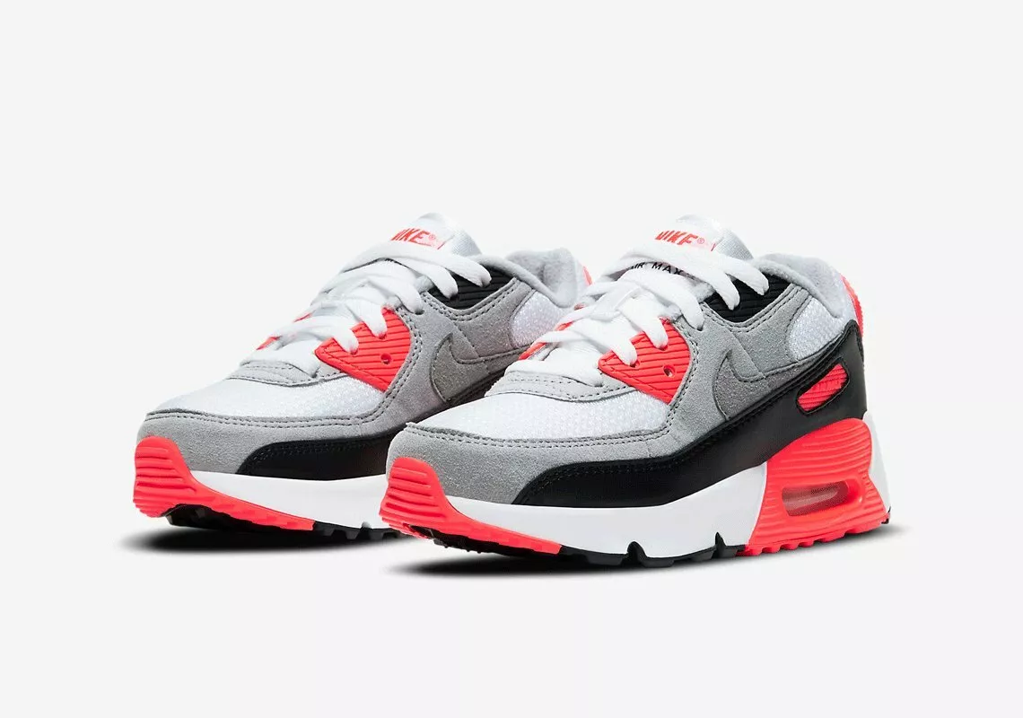 Nike Air Max 90 III OG 2020 Infrared White Grey DC8334 100 GS 7Y Women's Sz 8.5