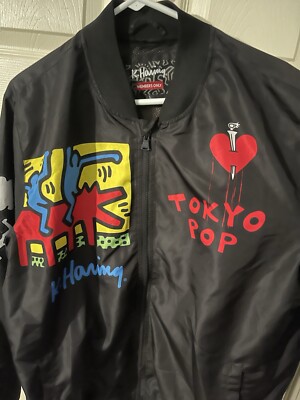 Keith Haring×Menbars Onlyコラボナイロンジャケット黒　M Keith Haring Tokyo Pop Men's Members Only Jacket - Size