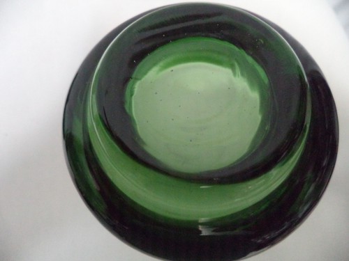 Pier 1 Green Elemental Tumbler Glass Set 4 Retired Green Mouth Blown 6" tall - Picture 18 of 18