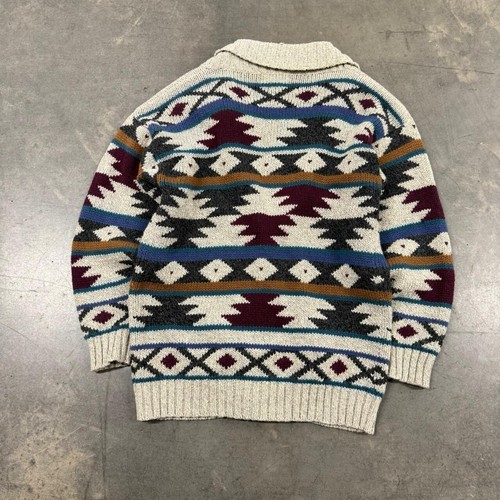 Suéter azteca vintage Eddie Bauer cuello chal talla M - Imagen 6 de 8