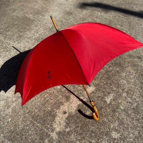 Vintage Swaine Adeney Brigg Cane Umbrella Gold Collar Made in England RED - Picture 2 of 15