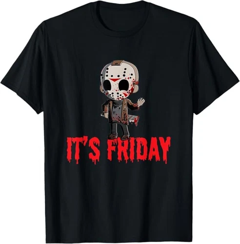 Funny Friday 13th Funny Halloween Horror T-Shirt - Picture 1 of 2