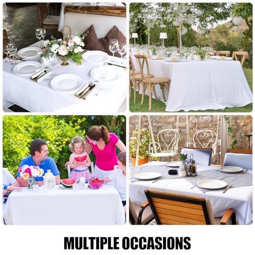 Rectangle Table Cloth, Waterproof Anti-Scratch Polyester 52" x 70" White - Picture 6 of 6