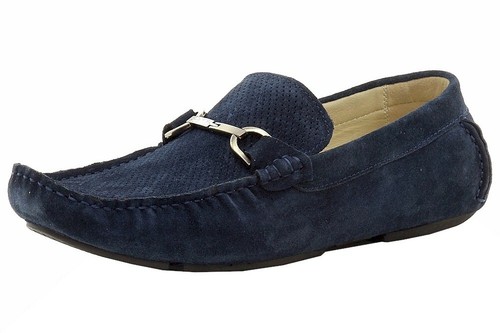 Kenneth Cole Reaction Safe-N-Sound Navy Suede Leather Loafers Shoes Sz: 10.5
